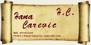 Hana Carević vizit kartica